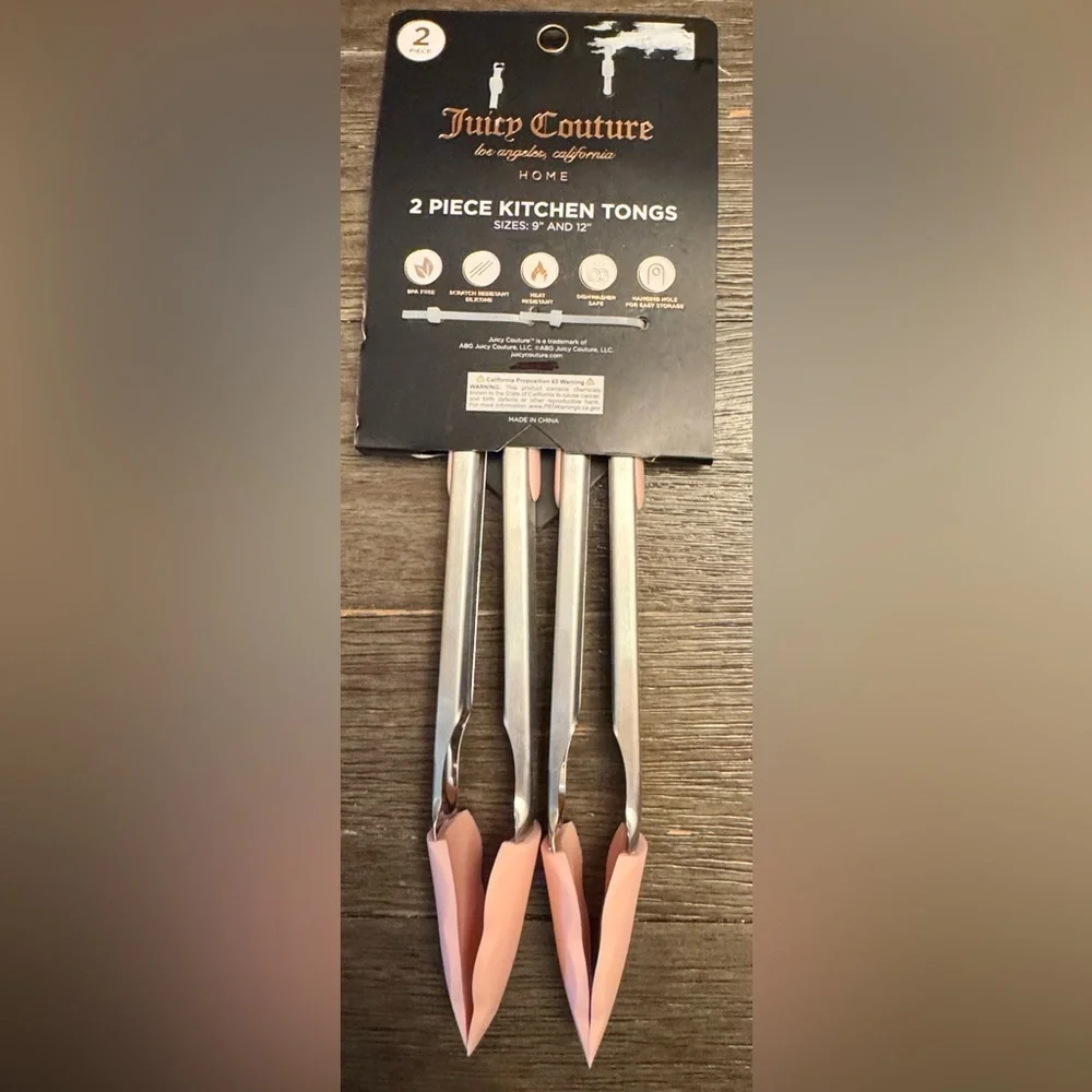 Juicy Couture Pink Whisk and Tong Set